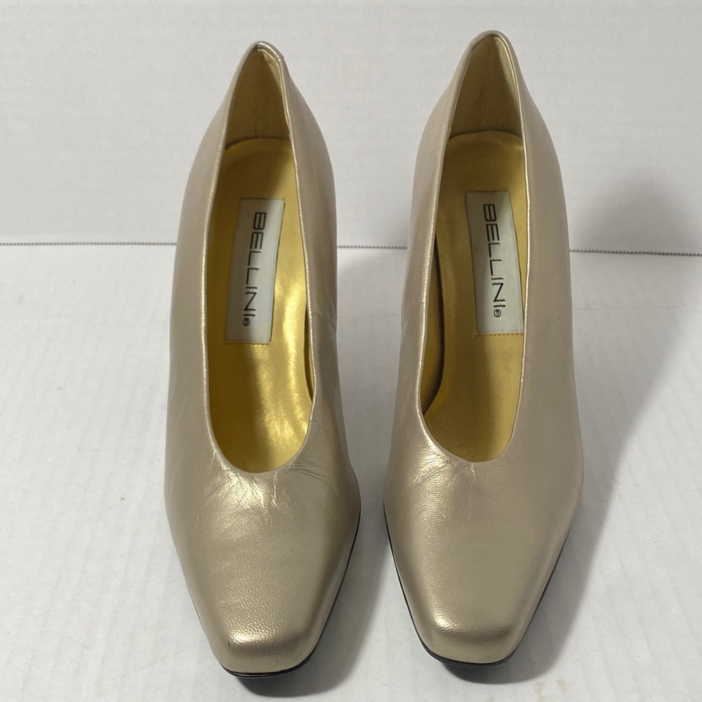 Bellini Pearl Cream Leather Pumps with Gold Insole